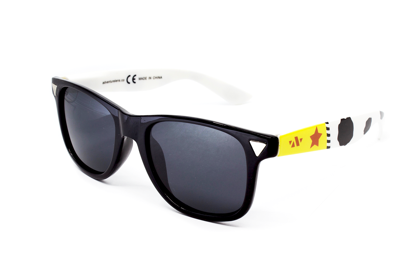 Front view of cowboy themed sunglasses